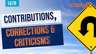 147R Contributions, Corrections and Criticisms