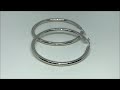 14k white gold 3mm shiny round tube hoop earrings