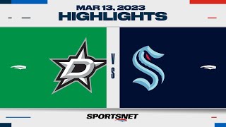 NHL Highlights | Stars vs. Kraken - March 13, 2023