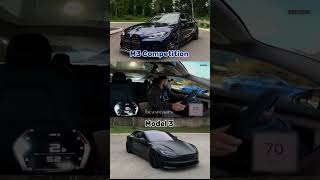 M3 Competition (510 hp) vs Model 3 performance (510 hp) #shorts #cars