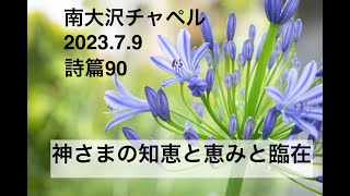 2023年7月9日 南大沢チャペル聖日礼拝  「神さまの知恵と恵みと臨在」詩篇90篇1-17節