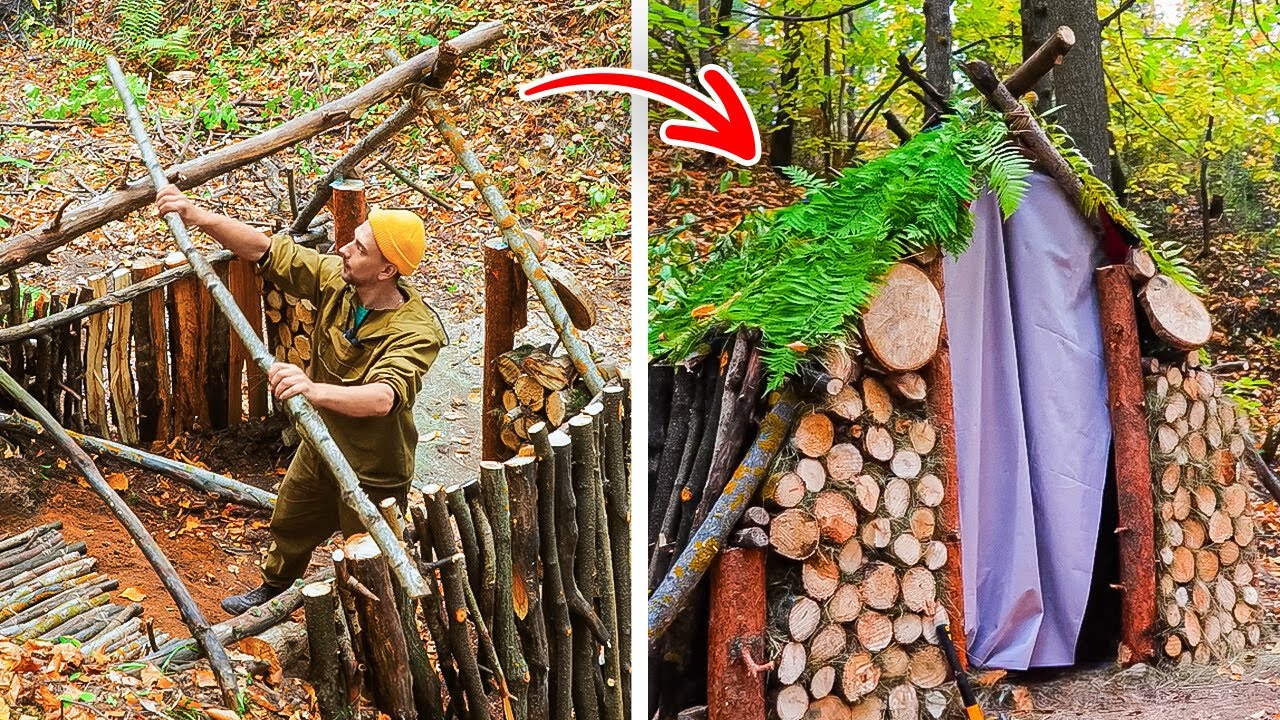 Diy Bushcraft Style Building In The Forest Youtube