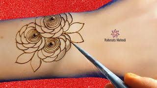 Super easy Full hand mehndi designs-Rose mehandi design-Back hand mehndi designs-Mehndi designs