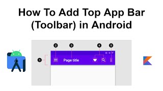 How To Add Top App Bar (Toolbar)- Material Design Components  In Android - Android Studio Tutorial -