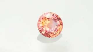 Ceylon Padparadscha Sapphire Loose Stone, 1.47 carats Round Cut, 6.8 mm AGL Cert.