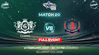 Match 20 - Giants vs Mansa Warriors || NNDYM Cricket League 2025 at Gujarat College ||