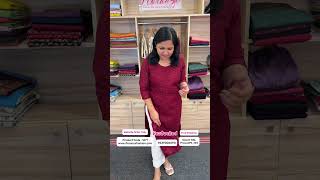 Our Own Brand Slitted Hakoba Kurthi – Dark Maroon