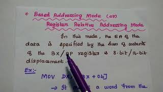 Addressing Modes of 8086 Microprocessor - Types - MPMC