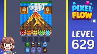 Pixel Flow Level 629 Solution Walkthrough