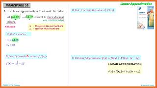 Homework 35 (example 3) Linear Approximation 2026 27