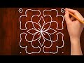 new rangoli design tutorial easy kolam with 8x8 dots simple rangoli design for beginners