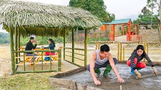 Complete Building a bamboo house next to the pond for raising fish - Cuong and Ngan live with nature