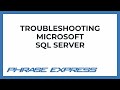 Troubleshooting a Microsoft SQL Server installation