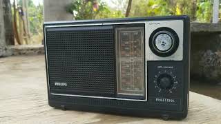 Mangalore Akashvani MW 1089 kHz Morning Welcome Songs on Philips Philettina Radio!