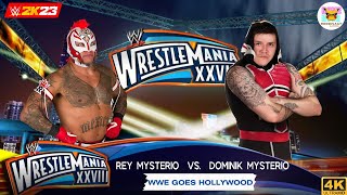 Full Match - Rey Mysterio vs. Dominik Mysterio: WWE Goes Hollywood,Wrestlemania - WWE 2K23