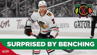 Blackhawks forward Taylor Hall reacts to being scratched | CHGO Blackhawks Podcast