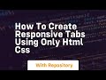 How to create responsive tabs using only html css