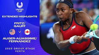 Fritz/Gauff v Auger-Aliassime/Fernandez Extended Highlights | United Cup 2025 Group A