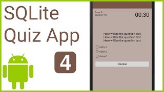 Multiple Choice Quiz App with SQLite Integration Part 4 - RAWQUERY DATABASE WITH CURSOR - Android