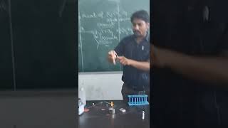 heating of potassium dichromate ( Orange Red) change into ( yellow colour) potassium chromate.