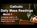 Catholic Reading for Today I Wednesday March 1 2023 I Catholic Daily Mass Readings