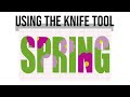 Using the Knife Tool in the Janome Artistic Digitizer (Full Version) to add flowers to lettering.