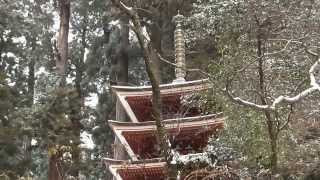 雪の室生寺　五重塔　奈良　muro-ji temple snow