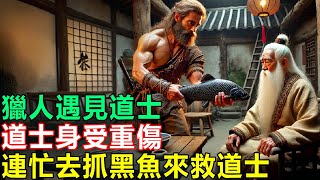 民間故事：獵人遇見道士，道士身受重傷，連忙去抓黑魚來救道士