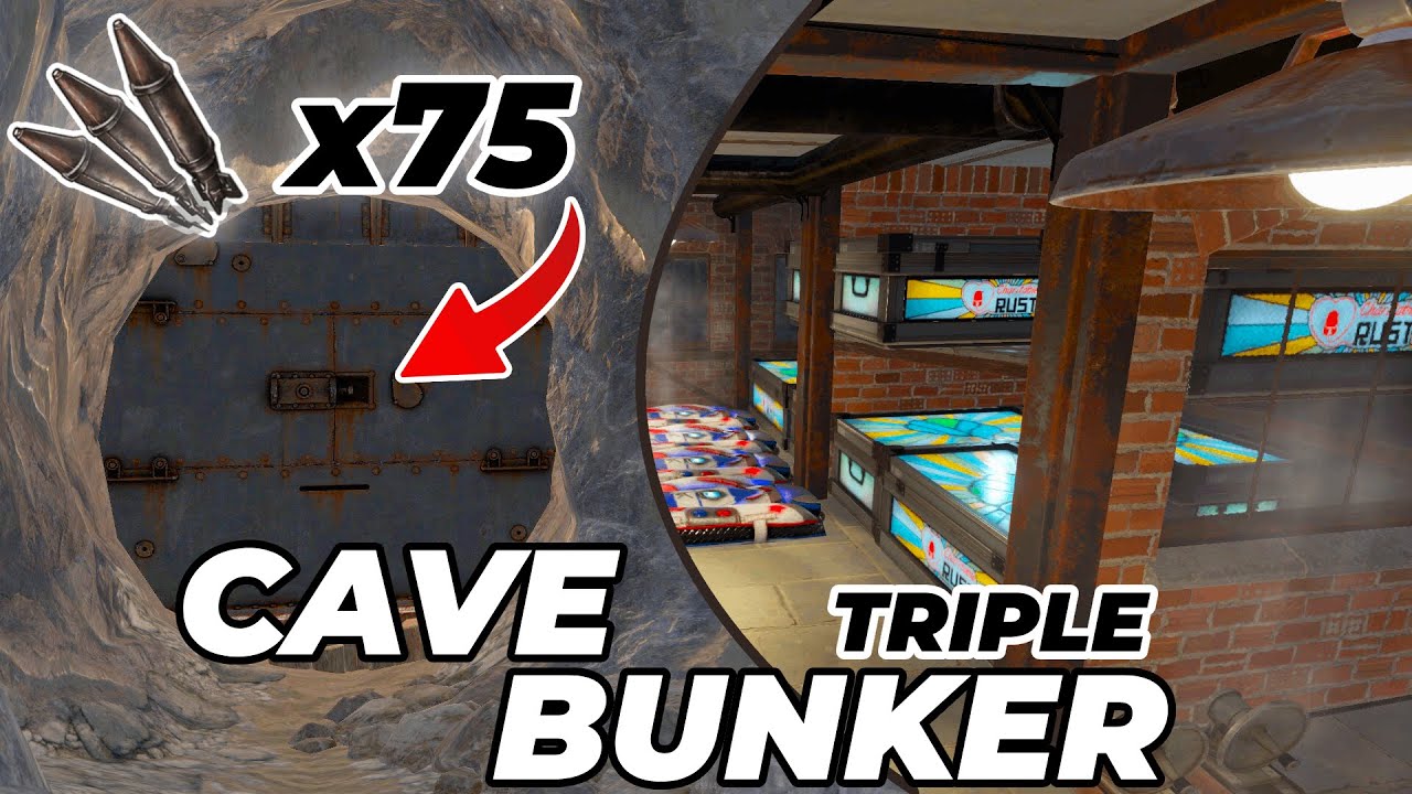 The Most Overpowered Cave Base Design In Rust Triple Bunker Rust