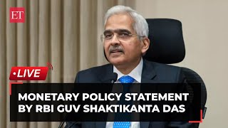 Monetary Policy Statement by RBI Governor Shaktikanta Das | LIVE