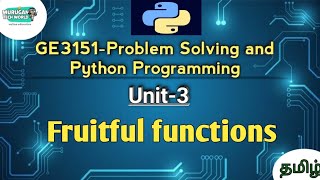 Fruitful functions statements in Problem Solving and Python Programming tamil||GE3151||Python||PSPP.