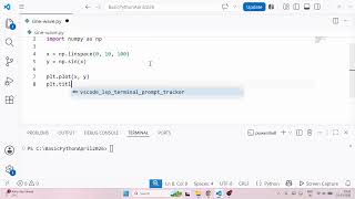 Sine Wave Graph using Python #viral #python #numpy