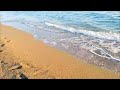 stormy mediterranean waves at sunset