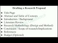 research proposal elements of a research proposal drafting and evaluating research methodology rm