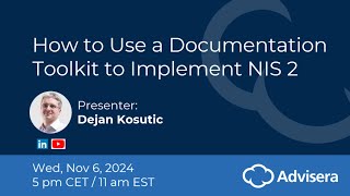 How to Use a Documentation Toolkit to Implement NIS 2 [live webinar]