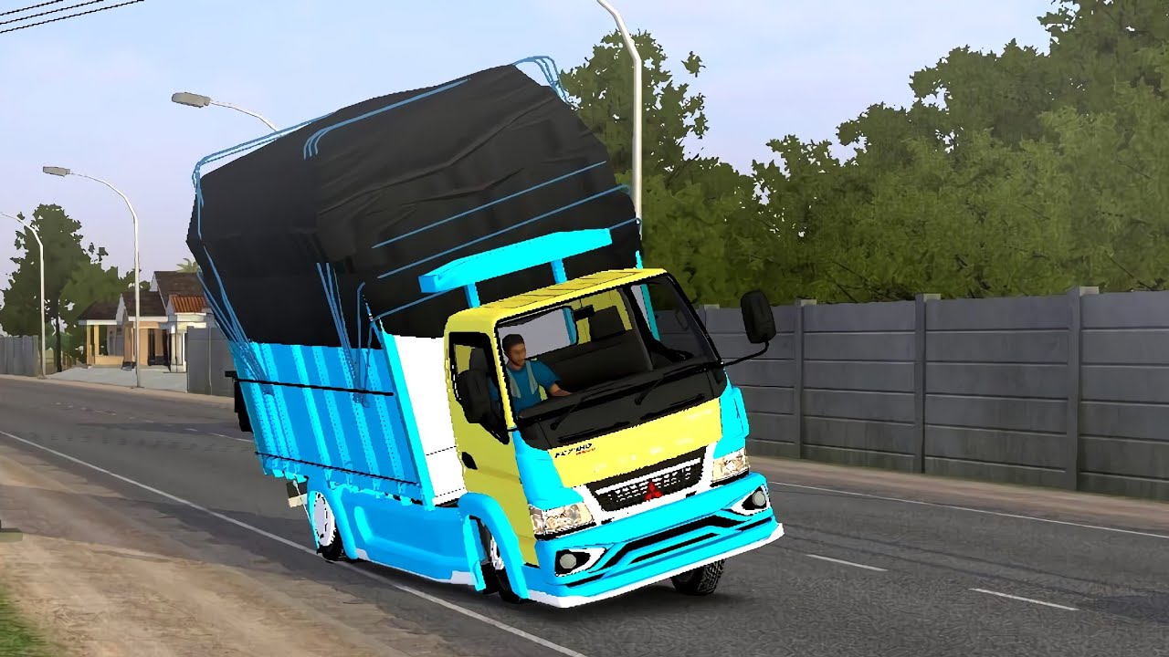 MOD BUSSID TERBARU || SHARE MOD TRUCK CANTER TERPAL GAYOR SUSPENSI REAL ...