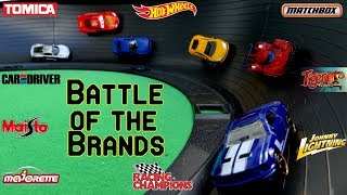 Hot Wheels Battle of the brands fat track tournament race  (Maisto JL Matchbox Tiger wheels Disney )