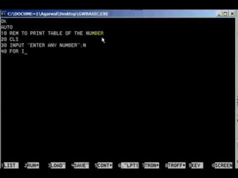 Some Gwbasic Programming Part 1 Youtube