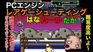 PCエンジン【はなたーかだか】を2面のボス戦まで頑張って遊んでみた！Rタイプみたいに溜め撃ちが出来る天狗‼︎難しいので最初は一面の繰り返しになりますが、2面のBOSS戦まで行きました（泣）