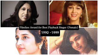 FILMFARE AWARD for BEST SINGER (FEMALE) 1990 to 1999 | Nominations and Winners