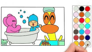 como dibujar y colorear a pocoyo y sus amigos, dibujos para niños