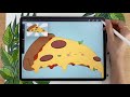 how to draw pizza slice • digital art tutorial • learn about color palettes