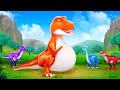 Pregnant Dino's Daring Escape! from Evil Allosaurus Attack - Jurassic World Dinosaur Cartoons