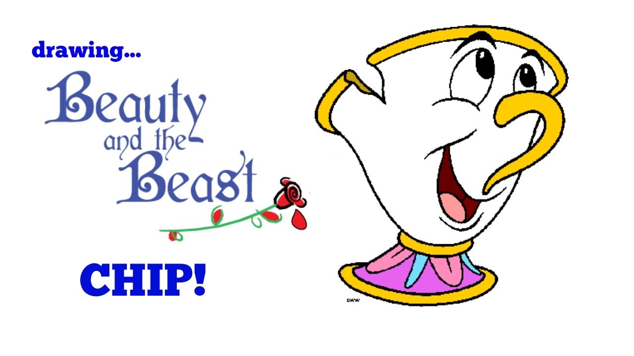 Drawing CHIP - DISNEY'S BEAUTY AND THE BEAST - YouTube