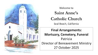 Bereavement Ministry Director on Final Arrangements