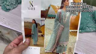 Nureh luxuary karandi with embroidered Chifoon Dupata / Latest collection / Fivestarcloth