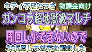 〈微課金〉キティが足りないからガンコラ超地獄級マルチを395周してみた（パズドラ）