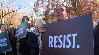 Manifestación en Washington apoya a musulmanes y rechaza a Trump