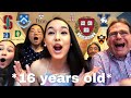 COLLEGE DECISION REACTIONS | 16 YEARS OLD | HARVARD, YALE, PRINCETON, COLUMBIA, AND MORE | 2021
