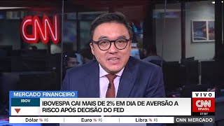 Ibovespa cai mais de 2% em dia de aversão a risco após decisão do FED | CNN MERCADO - 21/09/2023